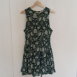 Green Patterned Swing dress